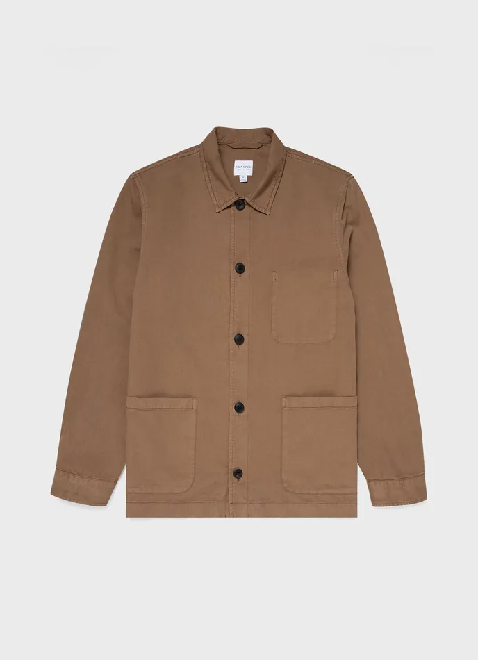 Jackets and Coats Cotton Linen Twin Pocket Jacket Dark Tan 8211 ussunspel Men