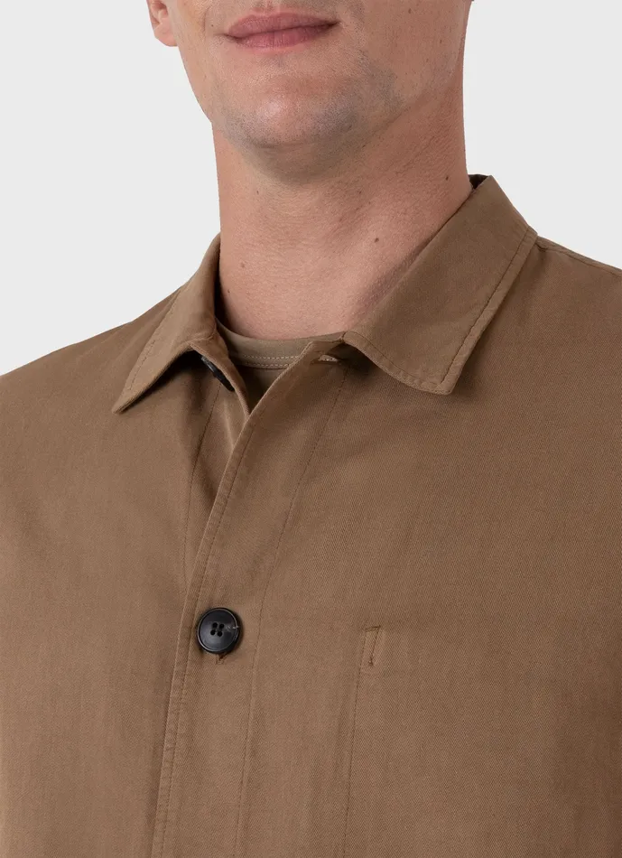 Jackets and Coats Cotton Linen Twin Pocket Jacket Dark Tan 8211 ussunspel Men