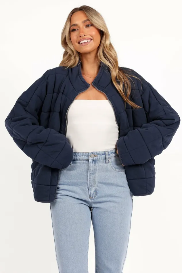 Jackets and Coats Petal and Pup Women Alegra Quilted Jacket Navy