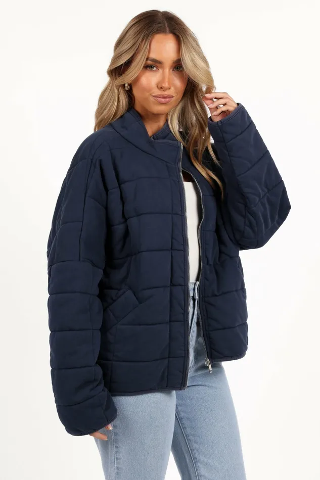 Jackets and Coats Petal and Pup Women Alegra Quilted Jacket Navy