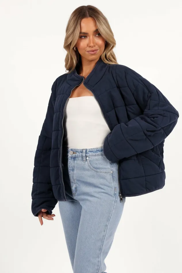 Jackets and Coats Petal and Pup Women Alegra Quilted Jacket Navy