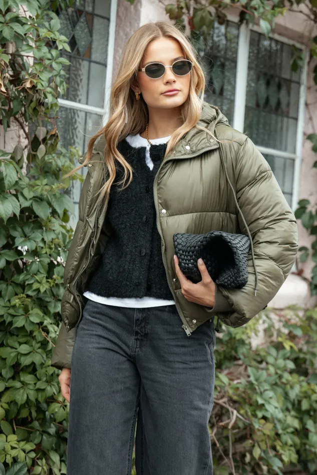 Jackets and Coats Petal and Pup Women Archie Puffer Jacket Olive
