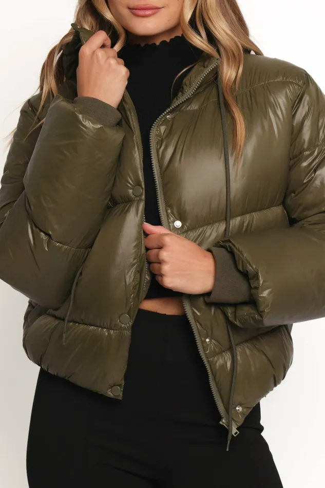 Jackets and Coats Petal and Pup Women Archie Puffer Jacket Olive