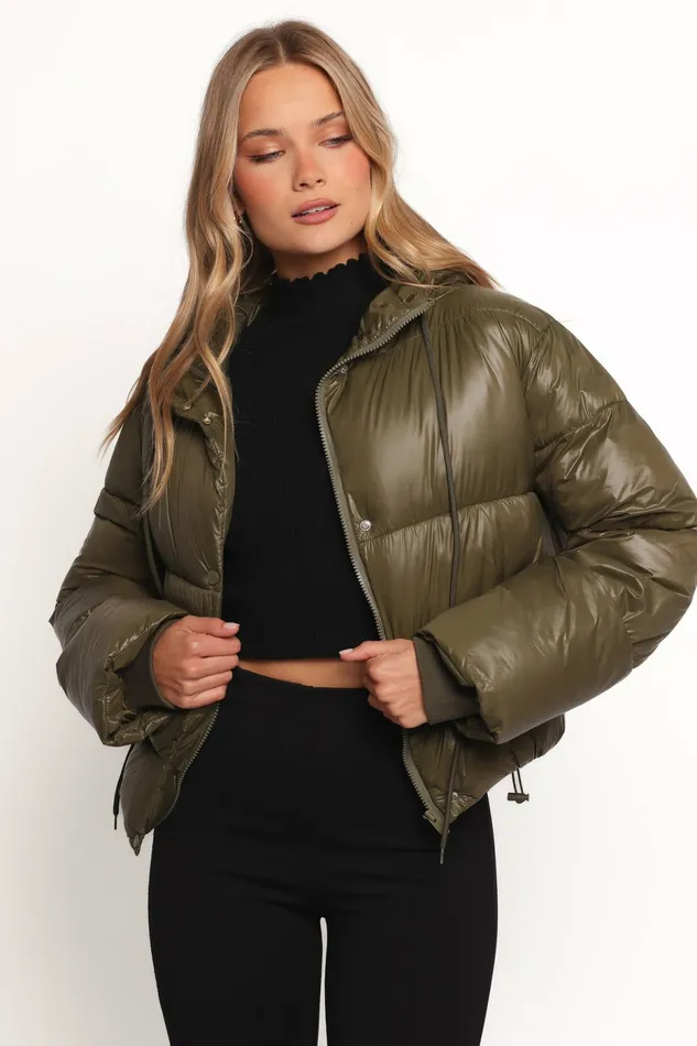Jackets and Coats Petal and Pup Women Archie Puffer Jacket Olive