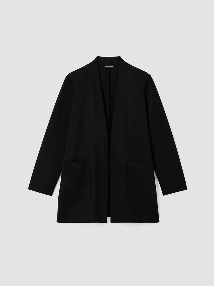 Jackets Coats and Vests Women Eileen Fisher Washable Flex Ponte High Collar Jacket Black