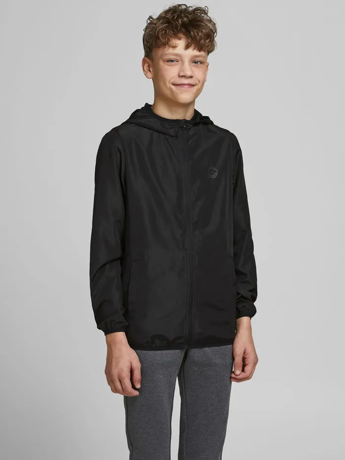Jackets JACK and JONES Junior BOYS CAMO HOOD LIGHTWEIGHT JACKET Black Black