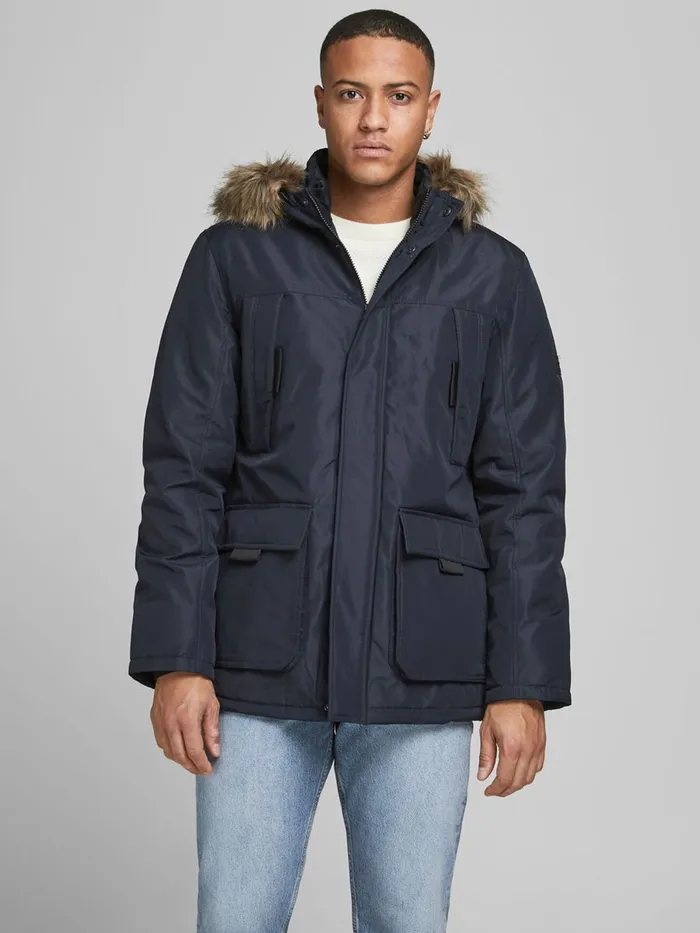 Jackets JACK and JONES Mens CLASSIC PARKA Blue Sky Captain