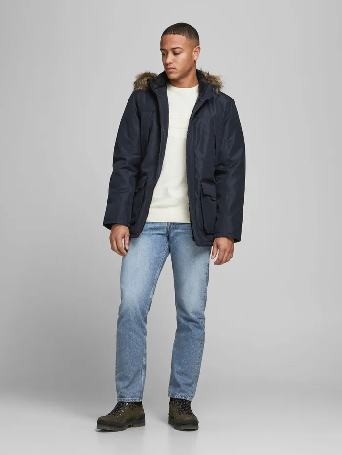 Jackets JACK and JONES Mens CLASSIC PARKA Blue Sky Captain