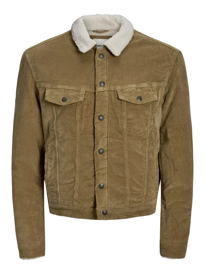 Jackets JACK and JONES Mens CORDUROY DENIM JACKET Beige Kelp