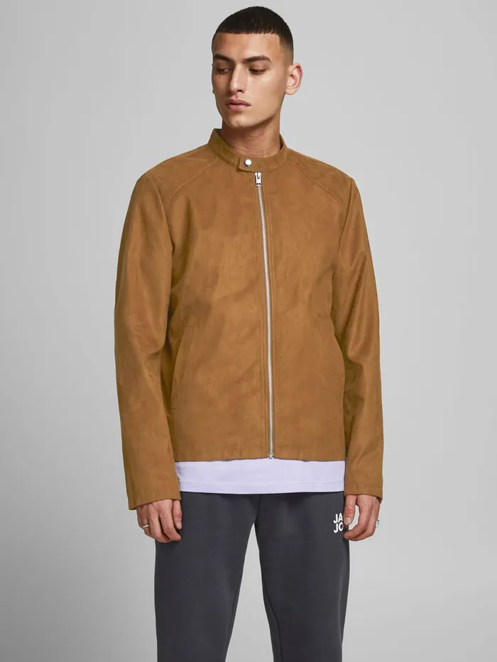 Jackets JACK and JONES Mens FAUX SUEDE JACKET Brown Tan