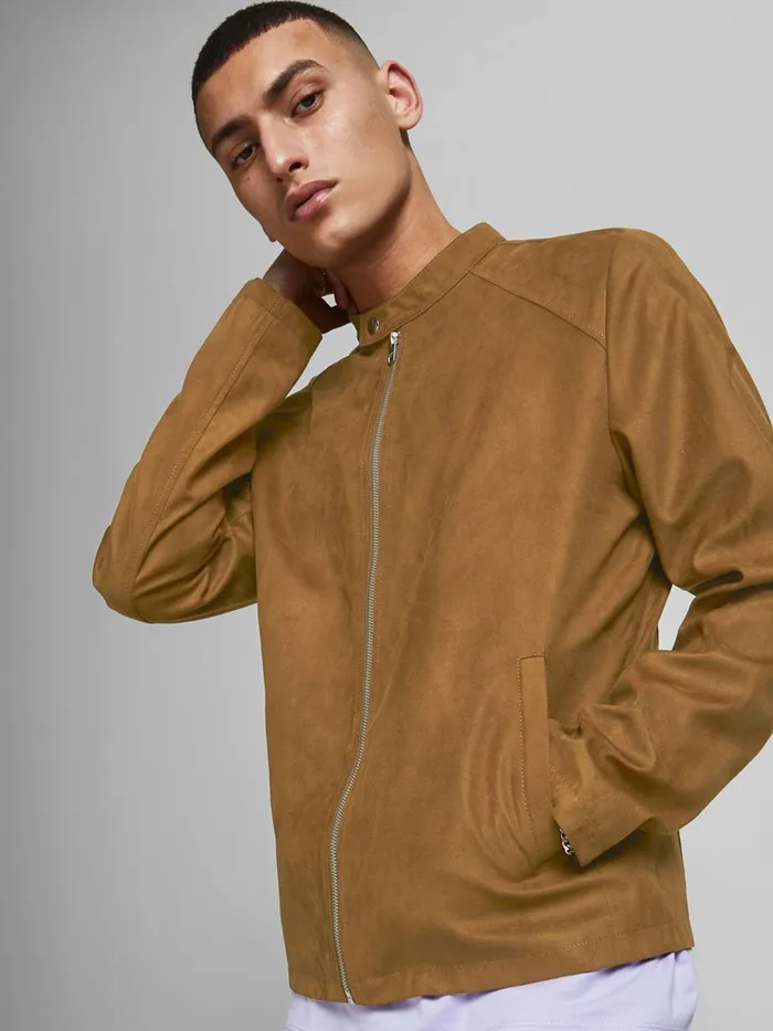 Jackets JACK and JONES Mens FAUX SUEDE JACKET Brown Tan