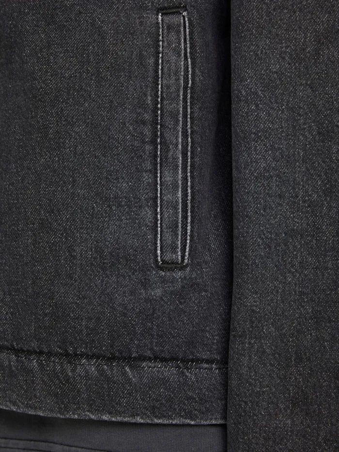 Jackets JACK and JONES Mens HOODED DENIM JACKET Black Black Denim