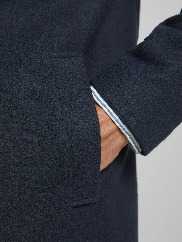 Jackets JACK and JONES Mens NOTCH LAPEL COAT Blue Dark Navy