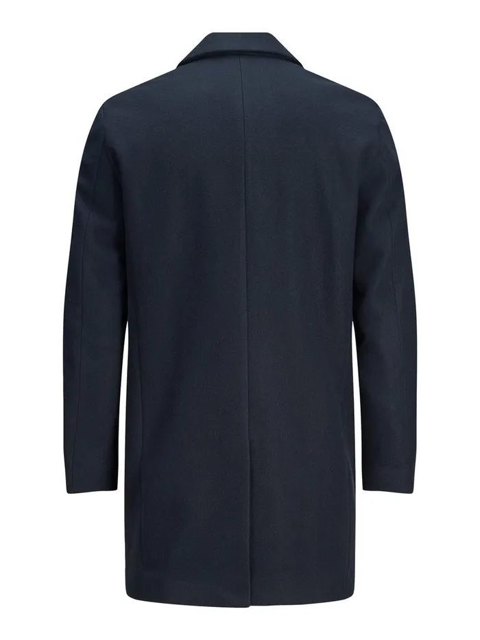 Jackets JACK and JONES Mens NOTCH LAPEL COAT Blue Dark Navy
