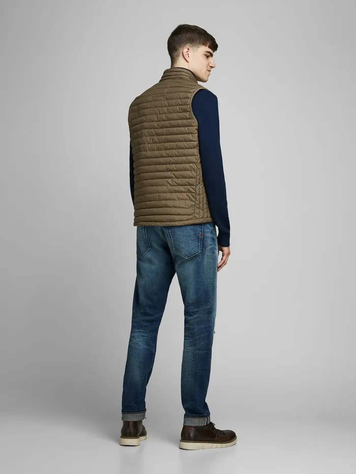 Jackets JACK and JONES Mens PADDED GILET Brown Dark Earth