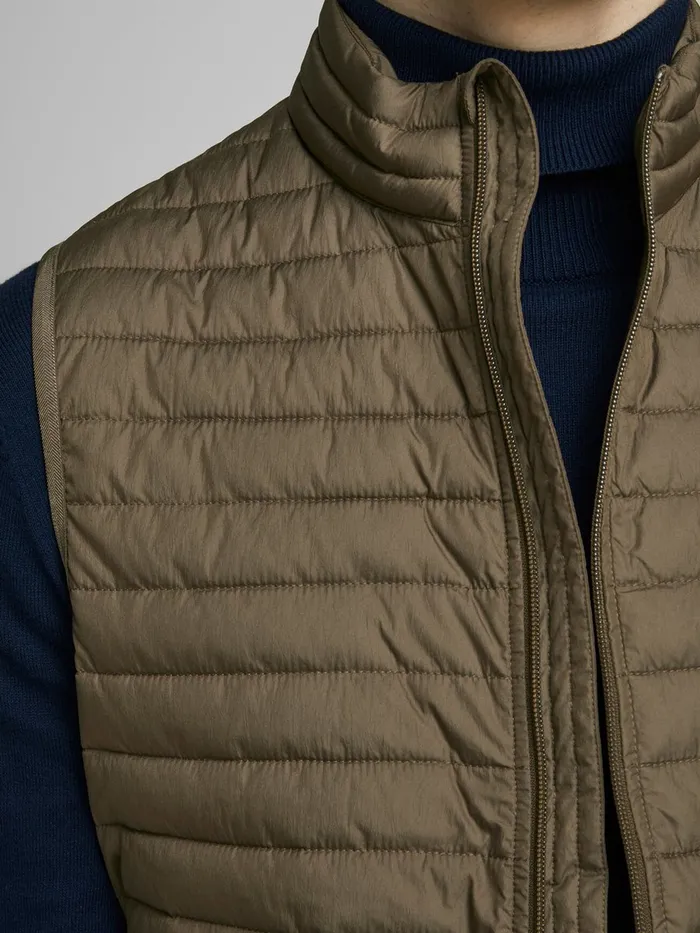 Jackets JACK and JONES Mens PADDED GILET Brown Dark Earth