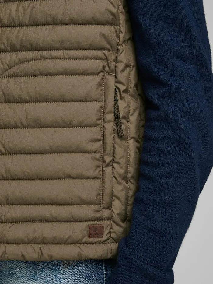 Jackets JACK and JONES Mens PADDED GILET Brown Dark Earth
