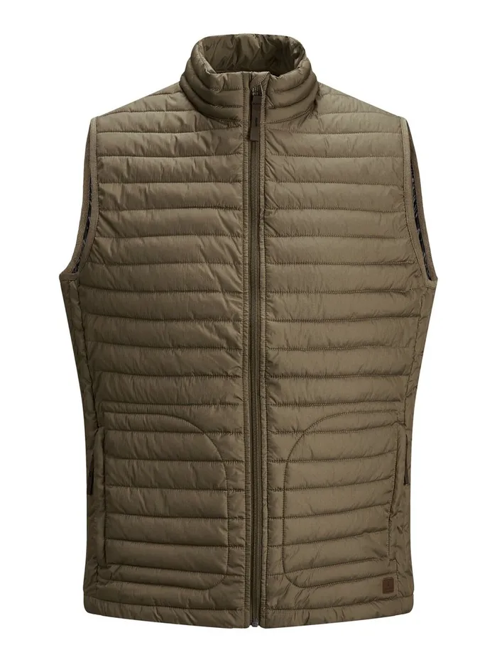 Jackets JACK and JONES Mens PADDED GILET Brown Dark Earth