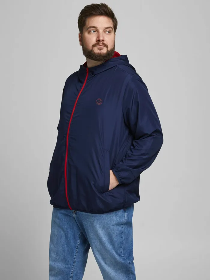 Jackets JACK and JONES Mens RECYCLED POLYESTER BLEND PLUS SIZE JACKET Blue Navy Blazer