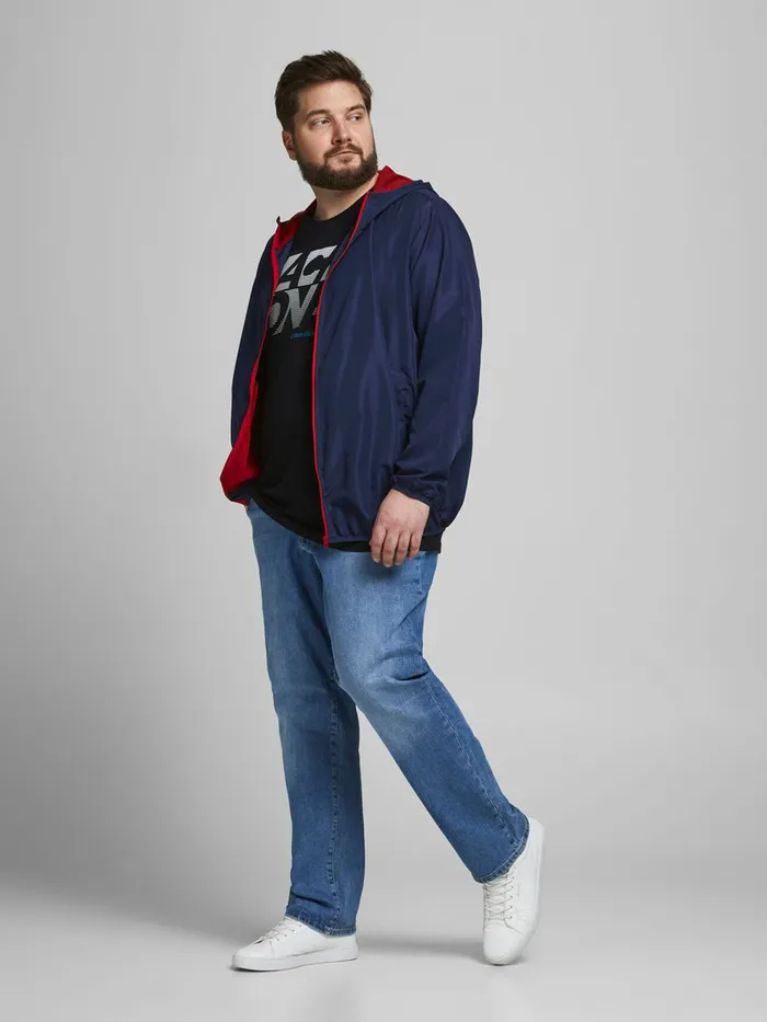 Jackets JACK and JONES Mens RECYCLED POLYESTER BLEND PLUS SIZE JACKET Blue Navy Blazer