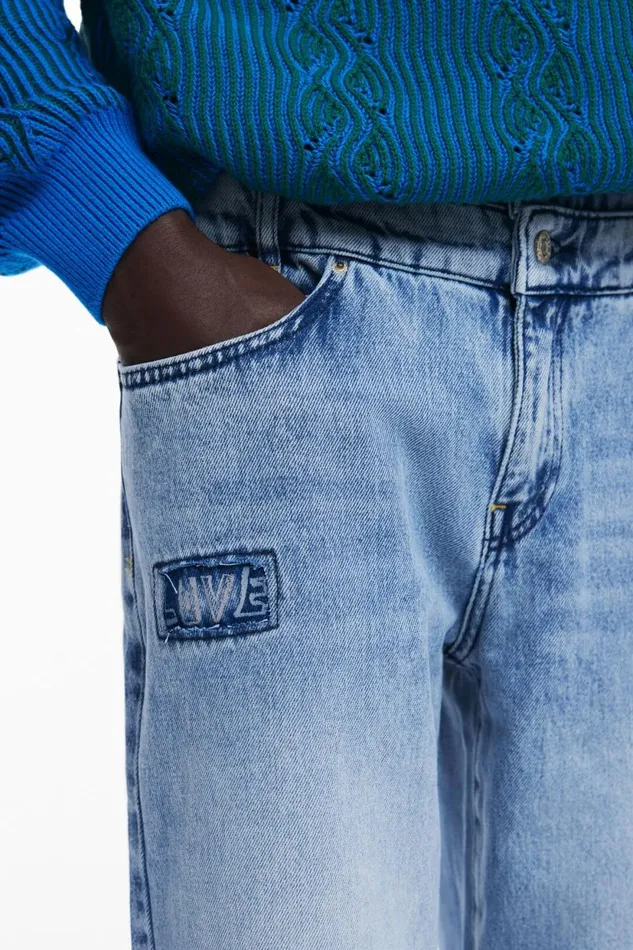 Jeans And Trousers Men Desigual Double Waistband Pants Blue
