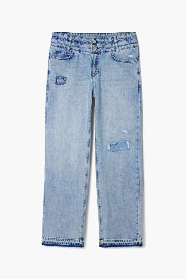 Jeans And Trousers Men Desigual Double Waistband Pants Blue