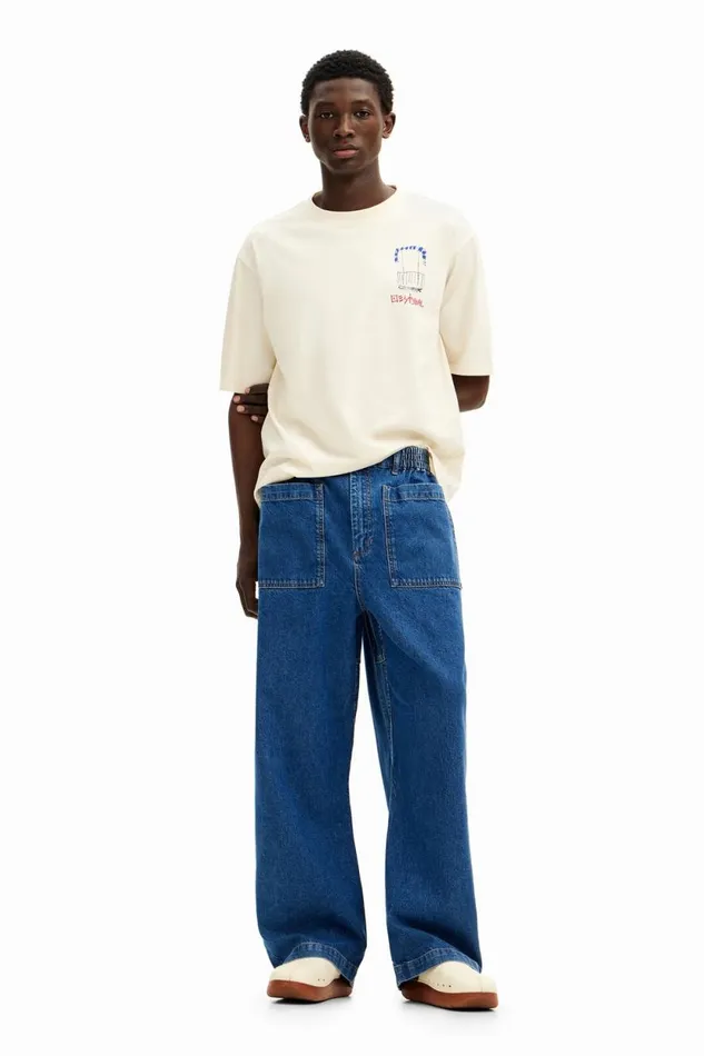 Jeans And Trousers Men Desigual Long Jeans With Pockets Blue