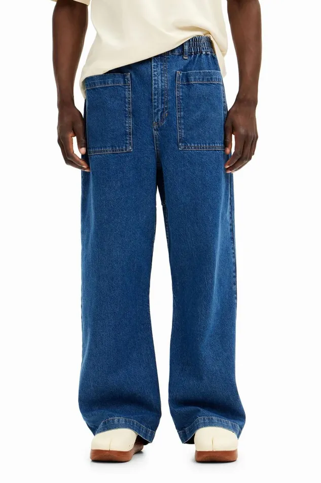 Jeans And Trousers Men Desigual Long Jeans With Pockets Blue