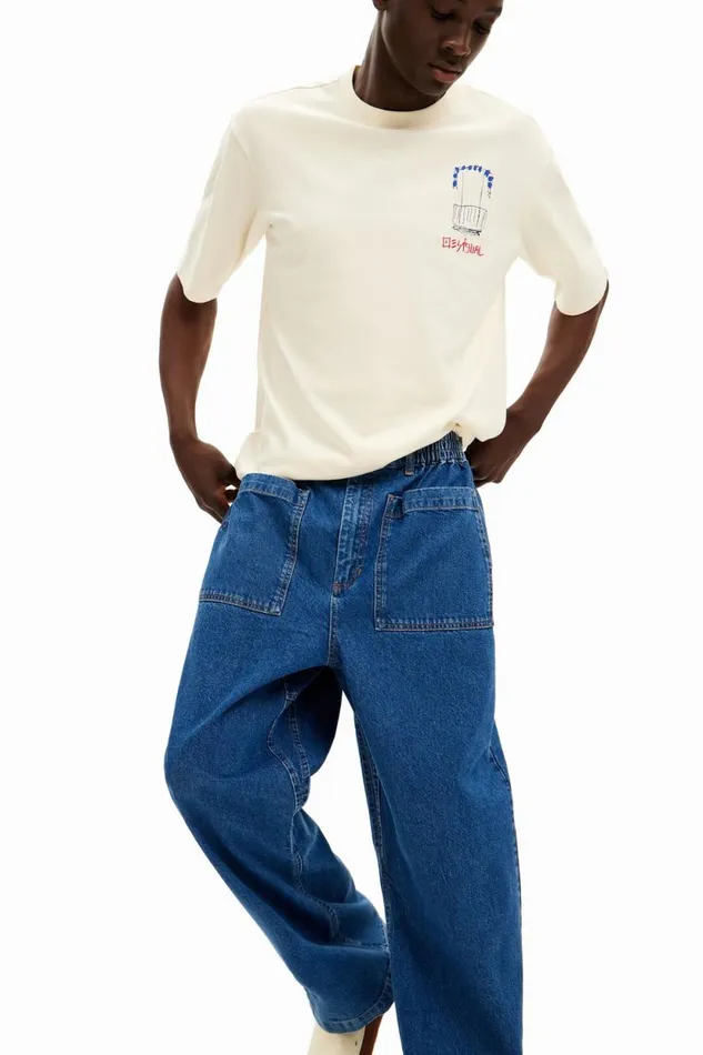 Jeans And Trousers Men Desigual Long Jeans With Pockets Blue
