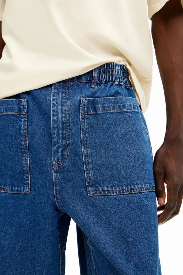 Jeans And Trousers Men Desigual Long Jeans With Pockets Blue