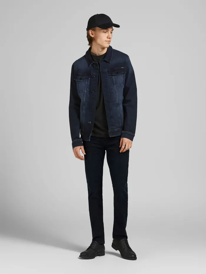 Jeans JACK and JONES Mens CLARK ORIGINAL JOS 218 REGULAR FIT JEANS Black Blue Denim