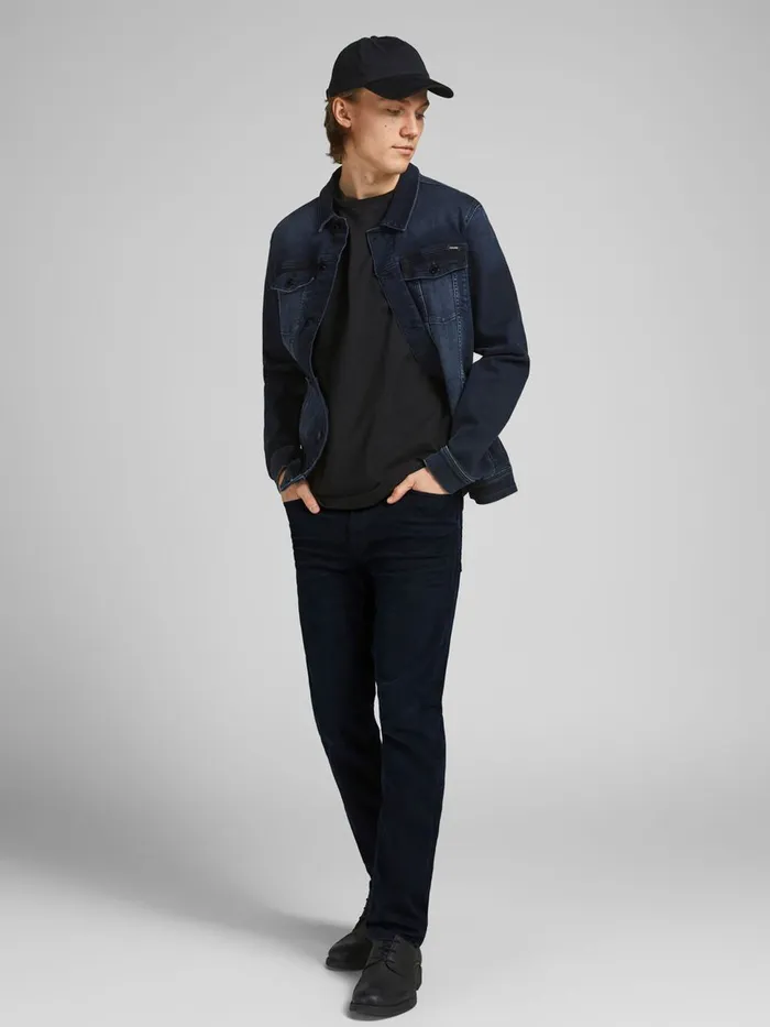 Jeans JACK and JONES Mens CLARK ORIGINAL JOS 218 REGULAR FIT JEANS Black Blue Denim