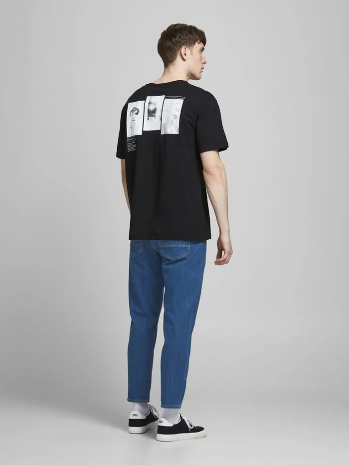 Jeans JACK and JONES Mens FRANK LEEN AM 236 TAPERED FIT JEANS Blue Blue Denim