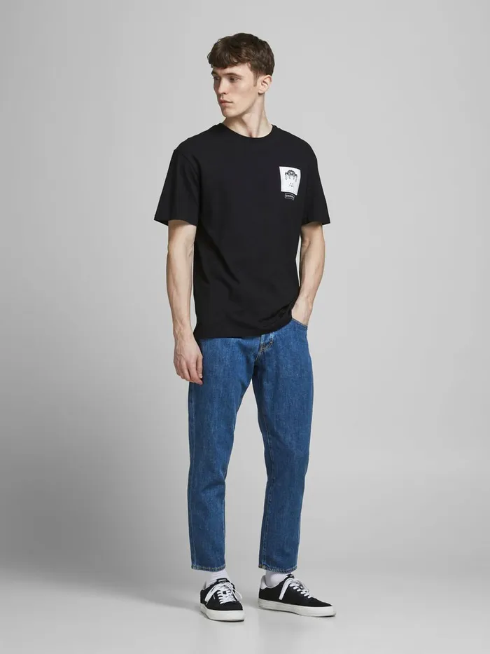 Jeans JACK and JONES Mens FRANK LEEN AM 236 TAPERED FIT JEANS Blue Blue Denim