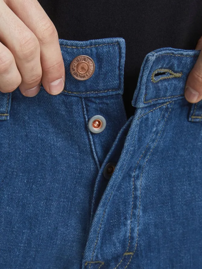 Jeans JACK and JONES Mens FRANK LEEN AM 236 TAPERED FIT JEANS Blue Blue Denim