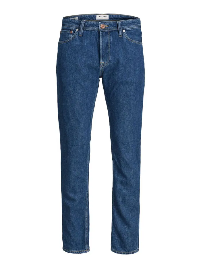 Jeans JACK and JONES Mens FRANK LEEN AM 236 TAPERED FIT JEANS Blue Blue Denim