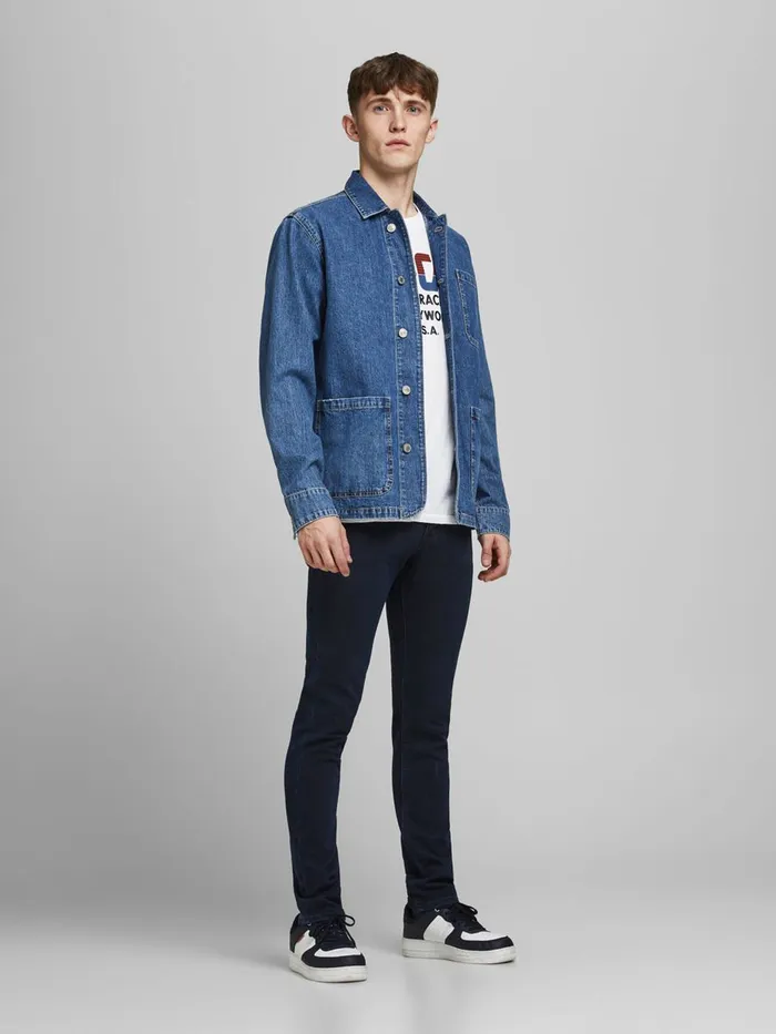 Jeans JACK and JONES Mens GLENN FELIX AM 166 LID SLIM FIT JEANS Blue Blue Denim