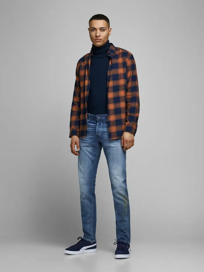 Jeans JACK and JONES Mens GLENN ICON JJ 357 50SPS SLIM FIT JEANS Blue Blue Denim