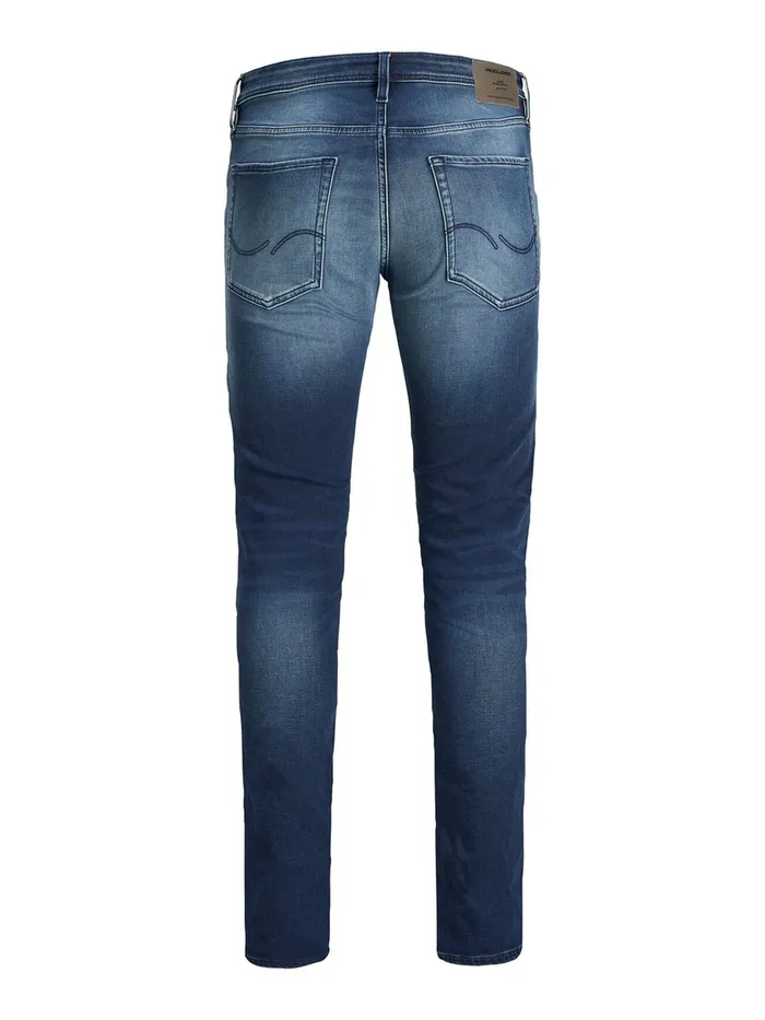 Jeans JACK and JONES Mens GLENN ORIGINAL GE 007 INDIGO KNIT SLIM FIT JEANS Blue Blue Denim