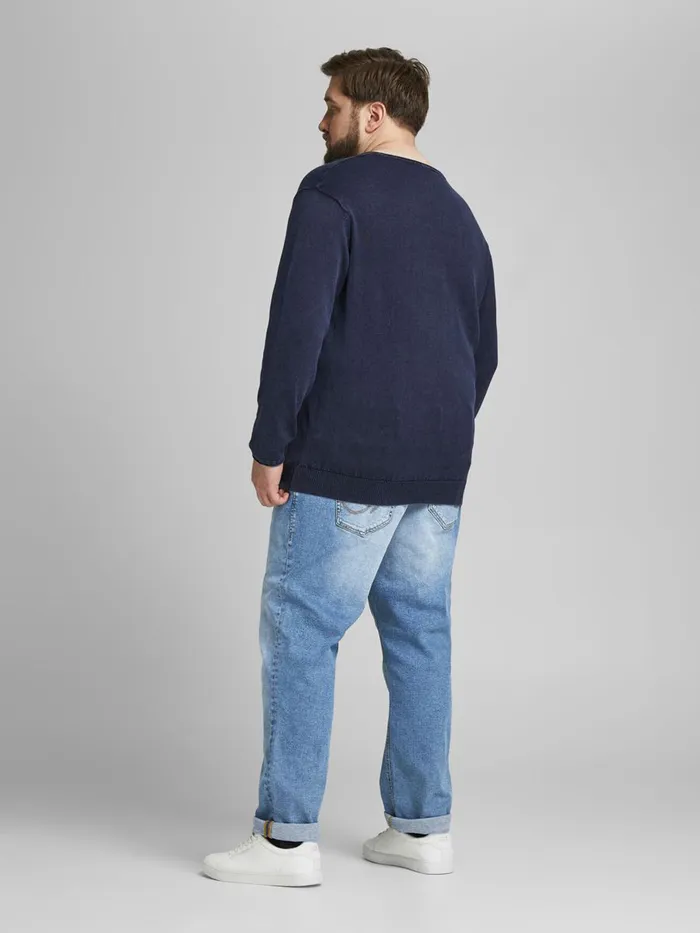 Jeans JACK and JONES Mens GLENN ORIGINAL NA 032 PLUS SIZE SLIM FIT JEANS Blue Blue Denim