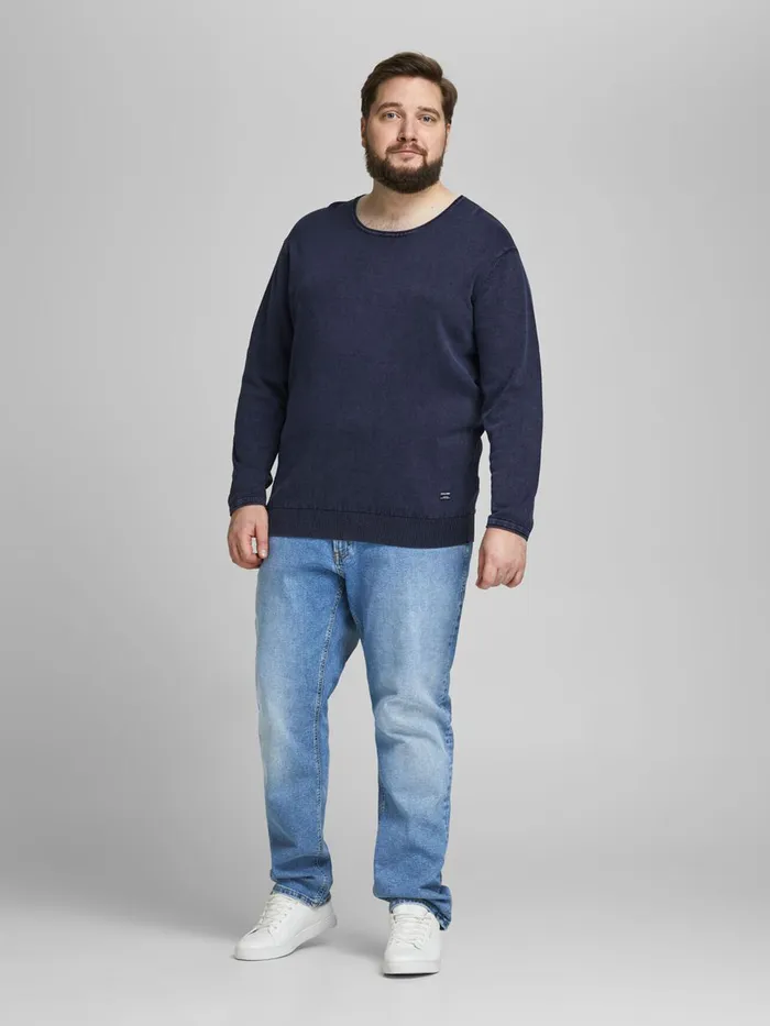 Jeans JACK and JONES Mens GLENN ORIGINAL NA 032 PLUS SIZE SLIM FIT JEANS Blue Blue Denim
