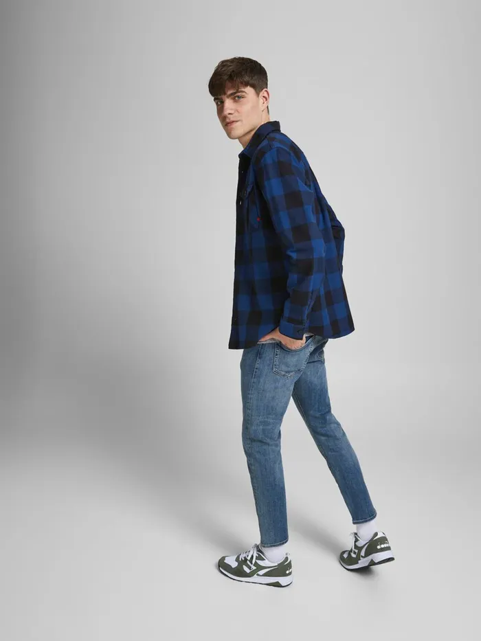 Jeans JACK and JONES Mens GLENN ROYAL R233 RDD SLIM FIT JEANS Blue Blue Denim