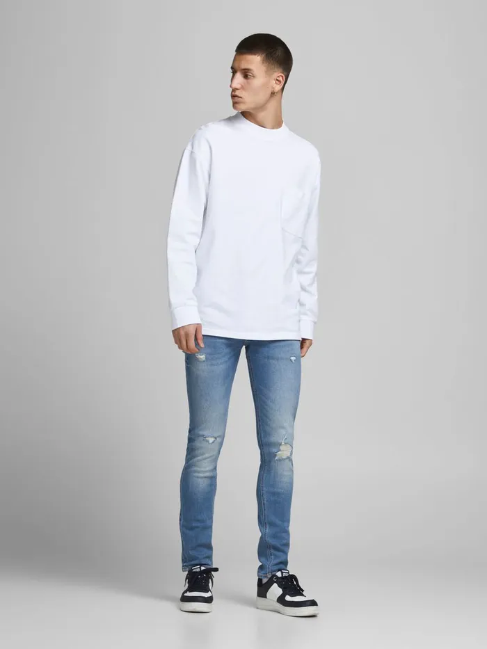 Jeans JACK and JONES Mens LIAM ORIGINAL NA 421 SKINNY FIT JEANS Blue Blue Denim