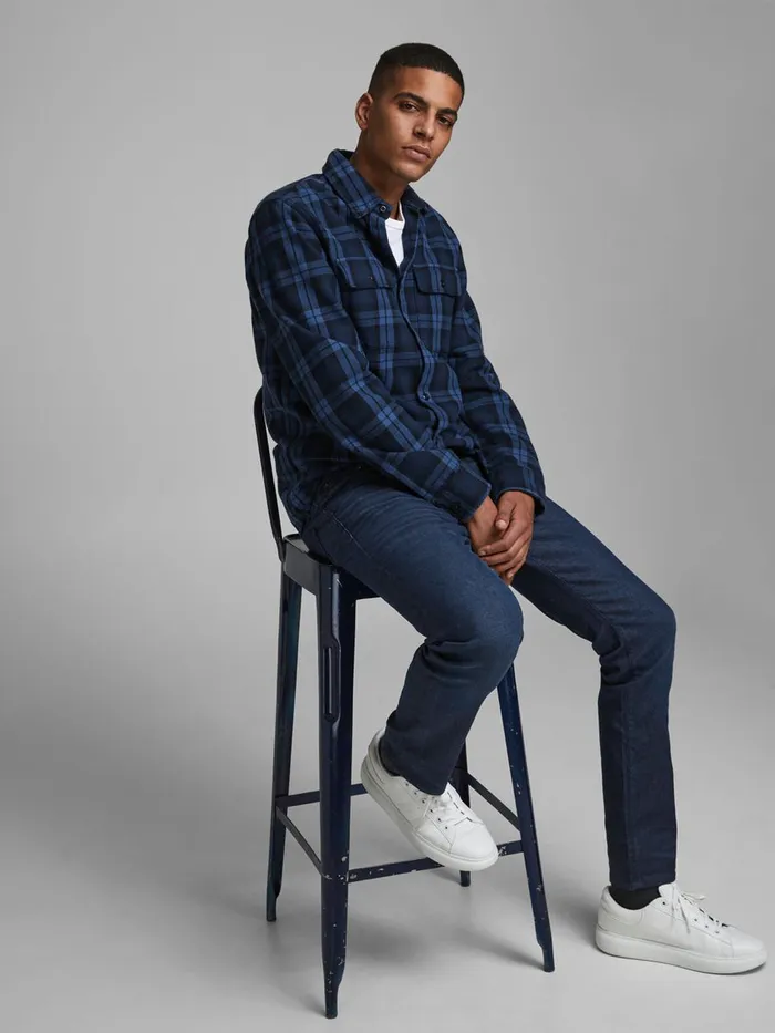 Jeans JACK and JONES Mens TIM ICON JJ 265 SLIMSTRAIGHT FIT JEANS Blue Blue Denim