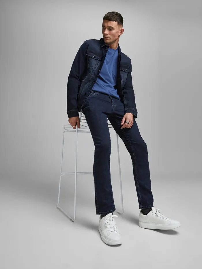 Jeans JACK and JONES Mens TIM VINTAGE AM 603 SLIMSTRAIGHT FIT JEANS Blue Blue Denim