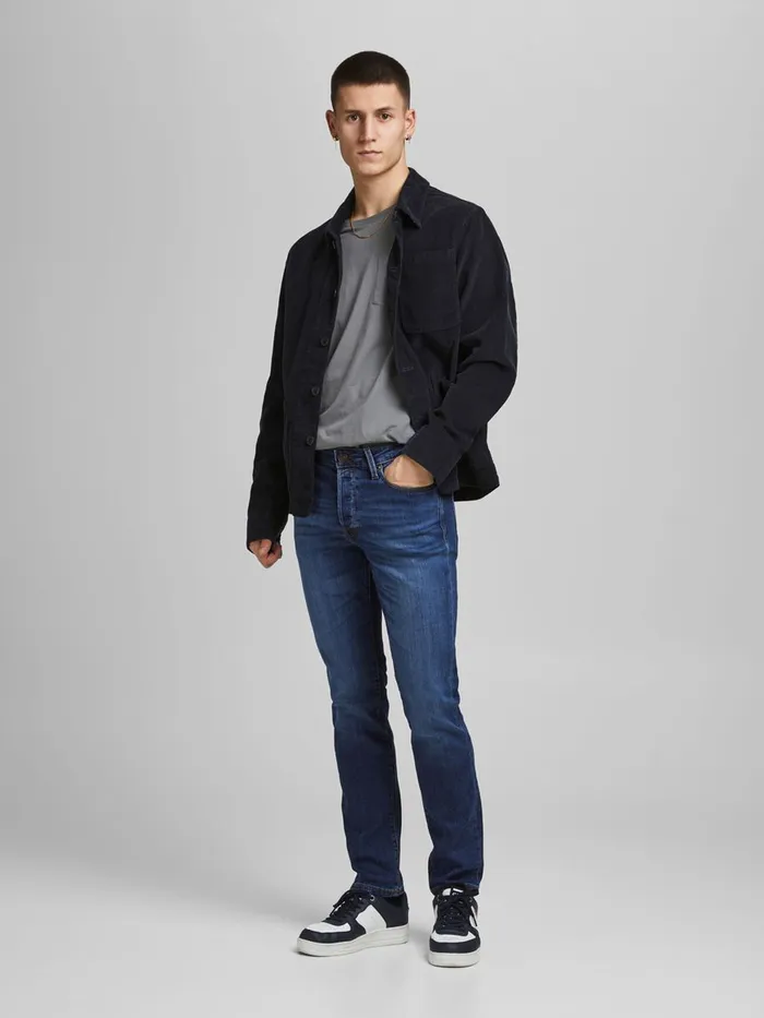 Jeans JACK and JONES Mens TIM VINTAGE AM 605 SLIMSTRAIGHT FIT JEANS Blue Blue Denim