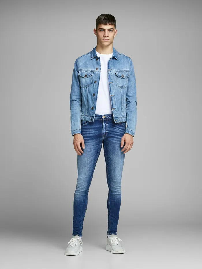 Jeans JACK and JONES Mens TOM ORIGINAL JOS 510 50SPS SKINNY FIT JEANS Blue Blue Denim