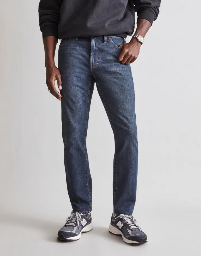 Jeans Men Madewell Athletic Slim Jeans COOLMAX Denim Edition Leeward Wash