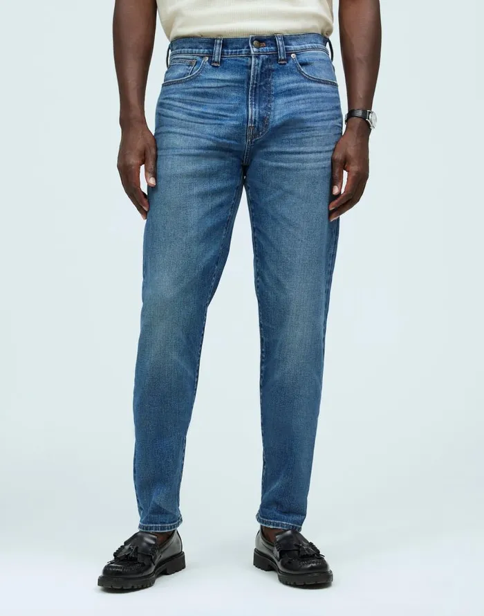 Jeans Men Madewell Relaxed Taper Stretch Selvedge Jeans In Barrington Wash Barrington Wash