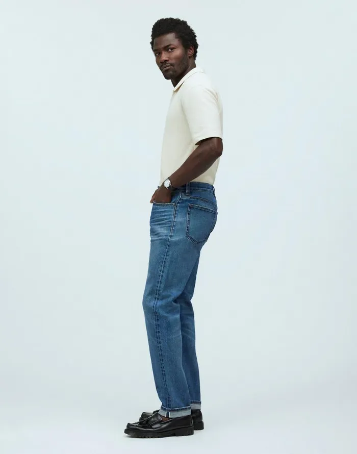 Jeans Men Madewell Relaxed Taper Stretch Selvedge Jeans In Barrington Wash Barrington Wash